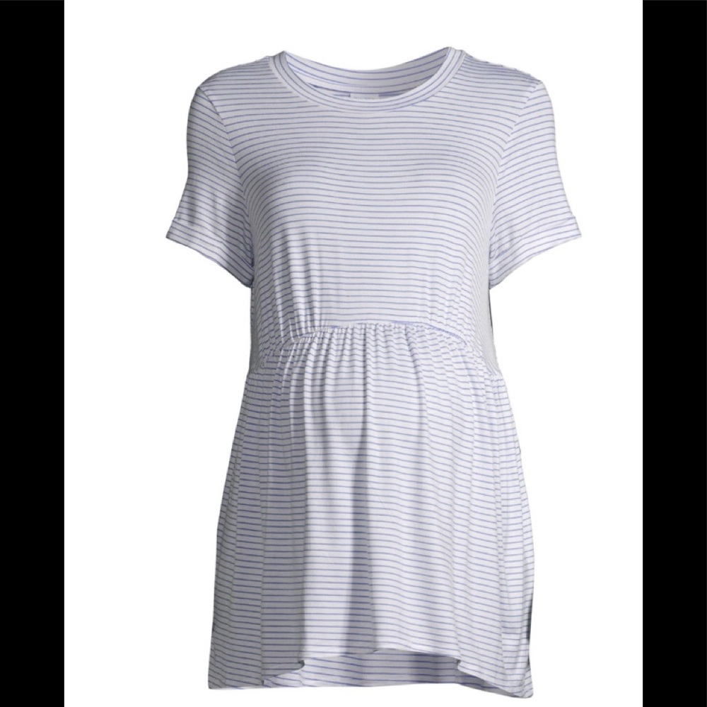 Time and Tru Womens Striped Maternity Smock Top Size Large 12-14 New